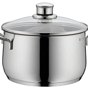 WMF Cookware Ø 20 cm Approx. 3,7L Diadem Plus Pouring Rim Glass Lid Cromargan® Stainless Steel Brushed Suitable for All Stove Tops Including Induction Dishwasher-Safe