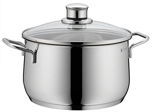 WMF Cookware Ø 20 cm Approx. 3,7L Diadem Plus Pouring Rim Glass Lid Cromargan® Stainless Steel Brushed Suitable for All Stove Tops Including Induction Dishwasher-Safe