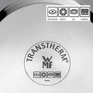 WMF Cookware Ø 20 cm Approx. 3,7L Diadem Plus Pouring Rim Glass Lid Cromargan® Stainless Steel Brushed Suitable for All Stove Tops Including Induction Dishwasher-Safe