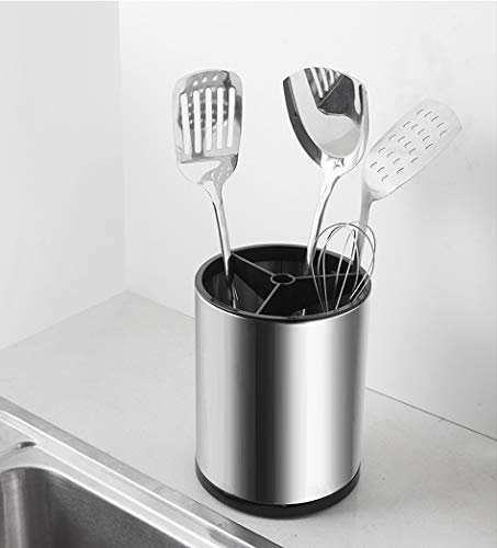 WSKC Stainless Steel Rotating Utensil Holder, 6.2L X 6.2W X 8H