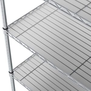 Thirteen Chefs Industrial Shelf Liners 48 x 18 Inch, 5 Pack Set for Wired Shelving Racks, Clear Polypropylene