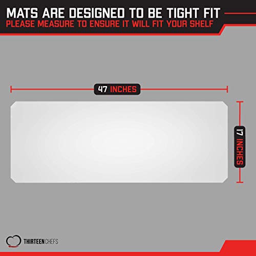 Thirteen Chefs Industrial Shelf Liners 48 x 18 Inch, 5 Pack Set for Wired Shelving Racks, Clear Polypropylene