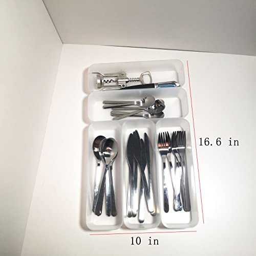 Silverware Organizer small Cutlery Organizer Set Kitchen Drawer Tray Flatware Utensil Holder in small Drawer Divider Storage for Spoons Forks Box Organization