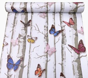 redodeco pretty butterfly rural style adhesive paper shelf liner peel stick dresser drawer sticker home deco 17.7inch by 96inch