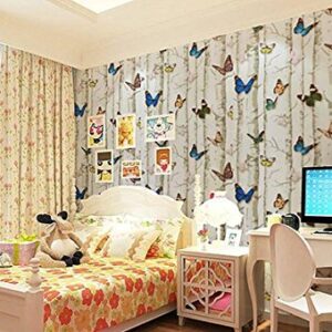 Redodeco Pretty Butterfly Rural Style Adhesive Paper Shelf Liner Peel Stick Dresser Drawer Sticker Home Deco 17.7inch by 96inch