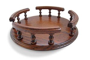 amish handcrafted 12″ lazy susan turn table revolving solid wood oak table centerpiece rotate condiment server swivel (sorrel)