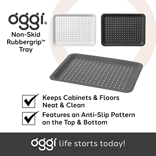 Oggi Non Skid Under Sink Drip Catcher - Cabinet Liner Protector for Kitchen, Bathroom or Laundry Room. Size - 16.75" by 12.5". Color - Black. (7713.3)