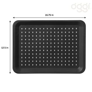 Oggi Non Skid Under Sink Drip Catcher - Cabinet Liner Protector for Kitchen, Bathroom or Laundry Room. Size - 16.75" by 12.5". Color - Black. (7713.3)