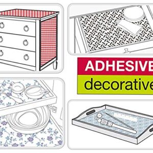 Yifely Grey Floral Shelving Paper Self Adhesive Shelf Liner Dresser Drawer Sticker 17.7 Inch by 9.8 Feet
