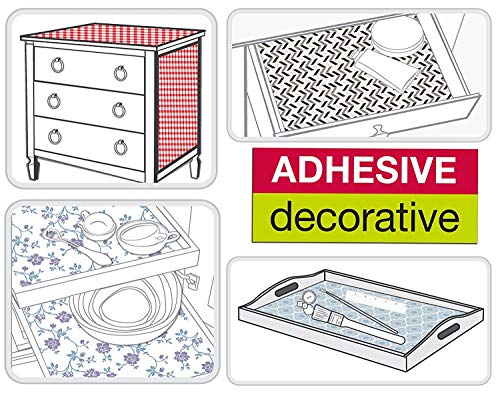 Yifely Grey Floral Shelving Paper Self Adhesive Shelf Liner Dresser Drawer Sticker 17.7 Inch by 9.8 Feet