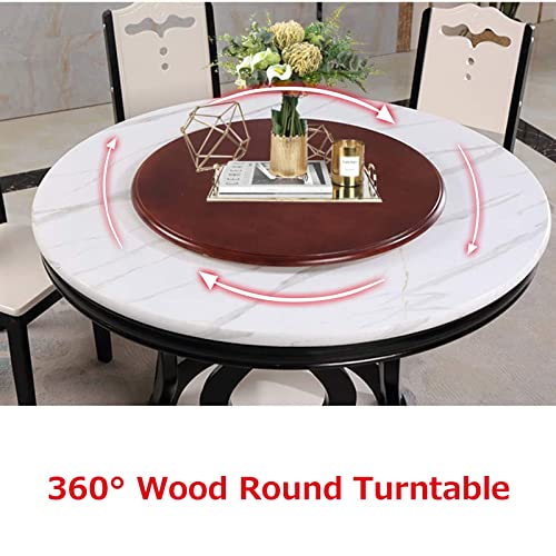 20in-38in Large Wooden Turntable Lazy Susan For Dining Table, Wooden Round Rotating Tray, 360° Swivel Lazy Susan For Home Kitchen Hotel Restaurant Serving Plate, Rotate By Hand (Color : Red-brown, S