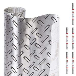 Smart Design Adhesive Shelf Liner - Metallic - 18 Inch x 36 Feet Total (Set of 6 Rolls) - Drawer Cabinet Paper - Kitchen - Diamond Thread