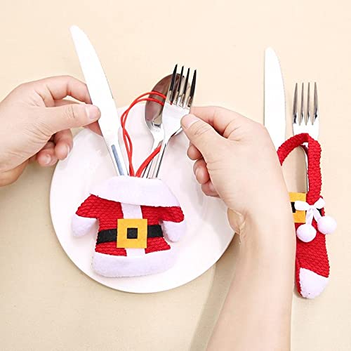 3 Sets Christmas Table Decoration Christmas Knife and Fork Cover Christmas Small Clothes Pants Cutlery Cover 1. (Style : Plastic Button)