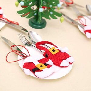 3 Sets Christmas Table Decoration Christmas Knife and Fork Cover Christmas Small Clothes Pants Cutlery Cover 1. (Style : Plastic Button)