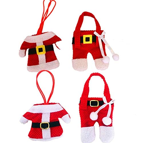 3 Sets Christmas Table Decoration Christmas Knife and Fork Cover Christmas Small Clothes Pants Cutlery Cover 1. (Style : Plastic Button)