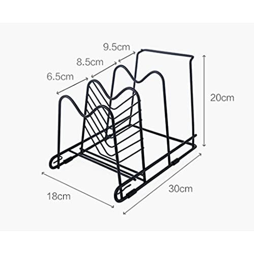 XJJZS Pot Rack - Putting The Lid Rack Board Kitchen Household Tableware Storage Rack Wrought Iron