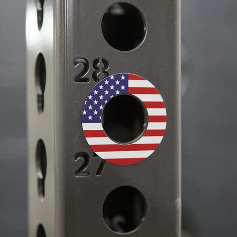 Plate Snacks- American Flag Rack Magnets (2 Pairs) for Squat Stand/Power Rack Gym-5/8 Hardware Hole