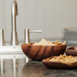 Handcrafted Snack Acacia Wood Small Square Tray Bowl 4'x1' Set of 4