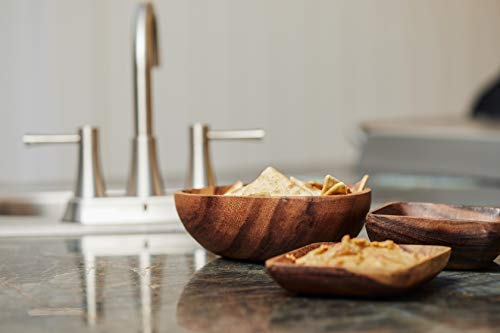 Handcrafted Snack Acacia Wood Small Square Tray Bowl 4'x1' Set of 4