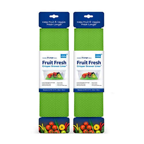 Grand Fusion Fresh Fruits Refrigerator Drawer Liner, Fridge Liners, Keep Your Produce Fresh and Juicy, Easy-to-Clean, Green, Pack of 4