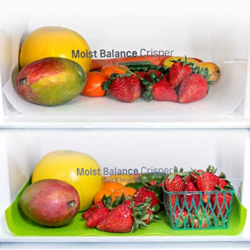 Grand Fusion Fresh Fruits Refrigerator Drawer Liner, Fridge Liners, Keep Your Produce Fresh and Juicy, Easy-to-Clean, Green, Pack of 4