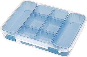 sterilite 14028606 divided storage case, capacity: 10 lb /4.5 kg, blue