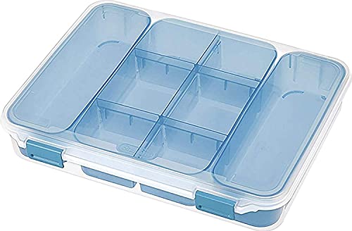 Sterilite 14028606 Divided Storage Case, Capacity: 10 lb /4.5 kg, Blue