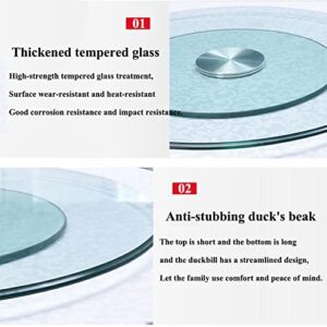 Dining Table Tempered Glass Turntable,Lazy Susan Turntable For Kitchen,360 Degree Swivel Dining Table Serving Tray,Clear Glass Rotating Serving Tray Silent Bearing 24/28/32/34/36/40 Inch