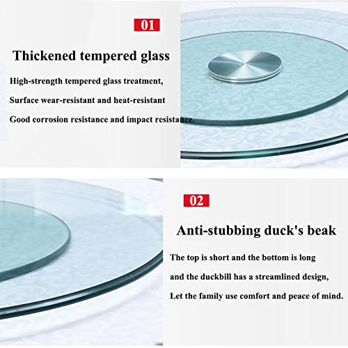 Dining Table Tempered Glass Turntable,Lazy Susan Turntable For Kitchen,360 Degree Swivel Dining Table Serving Tray,Clear Glass Rotating Serving Tray Silent Bearing 24/28/32/34/36/40 Inch