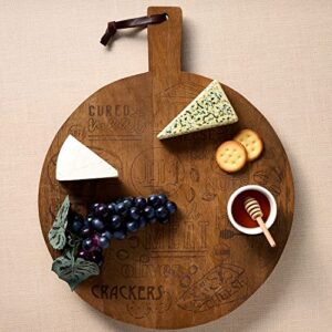 Mud Pie Wooden Charcuterie Lazy Susan, Brown, 20" x 16"