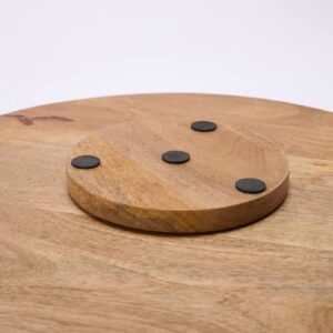 Mud Pie Wooden Charcuterie Lazy Susan, Brown, 20" x 16"