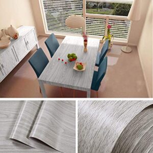 Faux Gray Wood Grain Contact Paper Vinyl Self Adhesive Shelf Drawer Liner for Kitchen Cabinets Shelves Table Counter Top Backsplash Wall Door Sticker Decal 17.7x197 Inches