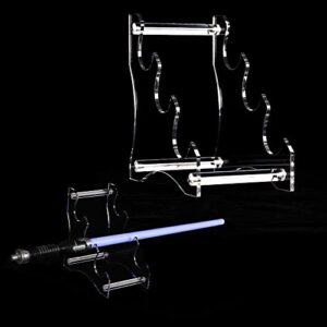 WANLIAN Lightsaber stand sword stand sword hook 3-layer acrylic desktop lightsaber display stand sword stand display stand sword stand holder (Transparent)