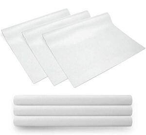 3 rolls cabinet mat drawer liner refrigerator mat pad for kitchen home, 17.7 x 59 inch transparent