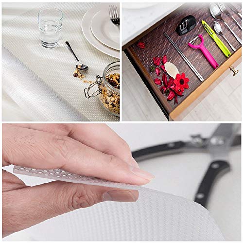 3 Rolls Cabinet Mat Drawer Liner Refrigerator Mat Pad For Kitchen Home, 17.7 x 59 Inch Transparent