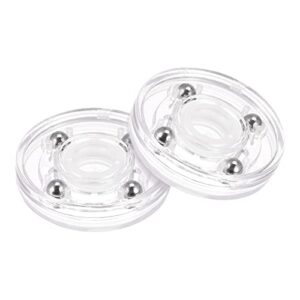 meccanixity 2inch rotating swivel stand with steel ball bearings lazy susan base turntable for kitchen corner cabinets, clear pack of 2