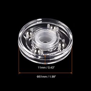 MECCANIXITY 2inch Rotating Swivel Stand with Steel Ball Bearings Lazy Susan Base Turntable for Kitchen Corner Cabinets, Clear Pack of 2