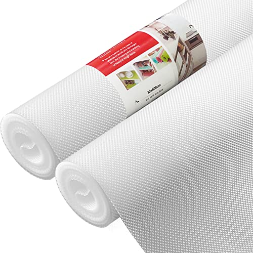 2 Pack Shelf Liner Non Adhesive (12 x 480 Inch), Double Sided Non-Slip, Water Proof , Drawer Liner for Kitchen, Cabinet Liner for Shelves, Refrigerator Liner for Top Freezer Glass Shelf