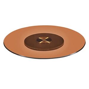 brown glass rotating serving plate serving turntable, lazy susan turntable for kitchen dining table, large rotating serving turntable with aluminum alloy silent bearing, 23in/27in/31in/35in/38in (siz
