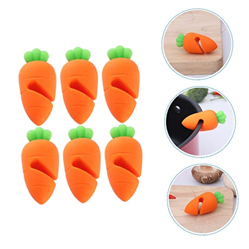 NOLITOY 12 pcs Pan Helpers Spill-proof Spill Stove Holder Cartoon Lid Easter for Pot Cooking Saucepan Keep Stand Supplies Spoon Party Restaurant Silicone Over Lifts Lifter Carrot