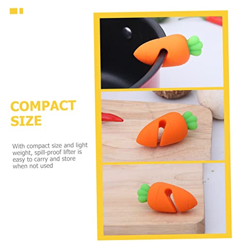 NOLITOY 12 pcs Pan Helpers Spill-proof Spill Stove Holder Cartoon Lid Easter for Pot Cooking Saucepan Keep Stand Supplies Spoon Party Restaurant Silicone Over Lifts Lifter Carrot