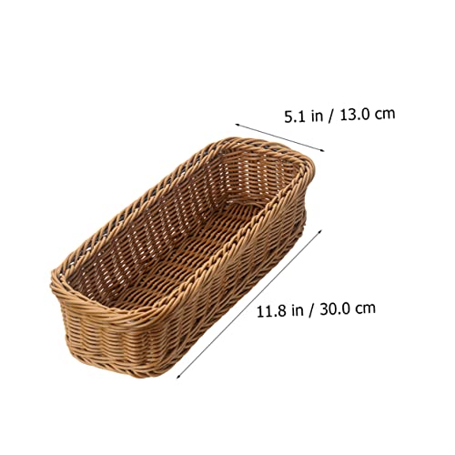 BESTonZON 2pcs Restaurant Vegetables Farmhouse Knitting Bread Caddy Kitchen Cutlery Imitation Forks Baskets Table Rectangular Keys Cabinet Holders Cm Bin Pantry Wallet Handmade Xxcm Cell