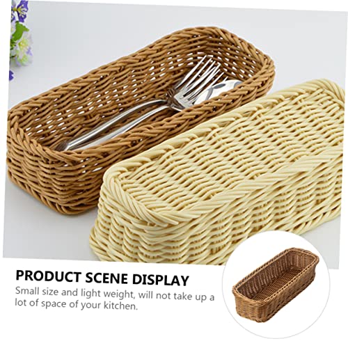 UPKOCH Outdoor L Table Chopsticks Bins Items Napkins K Vegetables Dinning Divider Storage Spoons Phone Keys Rectangular Plate-basket Holder Cutlery Cabinet Knitting Rattan Wicker