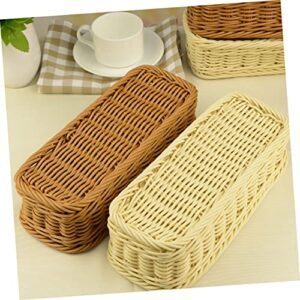 UPKOCH Outdoor L Table Chopsticks Bins Items Napkins K Vegetables Dinning Divider Storage Spoons Phone Keys Rectangular Plate-basket Holder Cutlery Cabinet Knitting Rattan Wicker