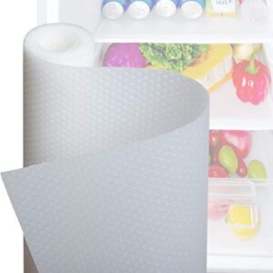 sinhrinh refrigerator liner 17.7″ x 59″ non-adhesive cuttable washable, shelf drawer cabinet liner,white fridge liner for kitchen