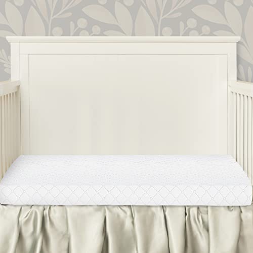 Dream On Me Holly 3” Fiber Portable, Greenguard Gold Certified, Waterproof Vinyl Cover, Lightweight Mini Crib Mattress, White