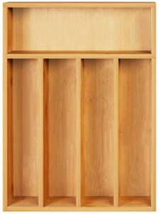 utopia kitchen bamboo silverware organizer- 5 compartments – bamboo drawer organizer – bamboo hardware organizer (natural)