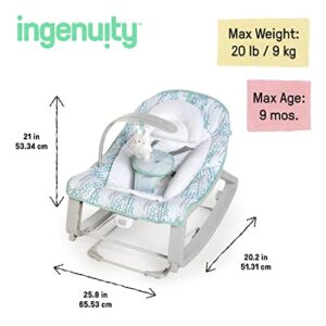 Ingenuity Keep Cozy 3-in-1 Grow with Me Vibrating Baby Bouncer Seat & Infant to Toddler Rocker - Spruce, Newborn and up