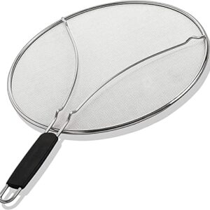 BergKoch Splatter Screen for Frying Pan - 13 Inch Stainless Steel Grease Splatter Guard - Cover Oil Splash when Sizzling Bacon, Cooking Fried Chicken or Popcorn