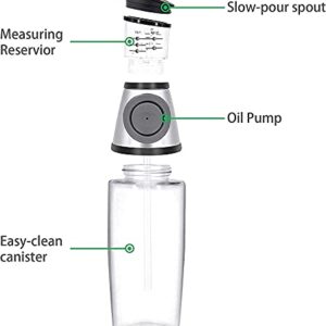 Superior Glass Oil and Vinegar Dispenser,Measuring Oil Pourer for Kitchen,Wide Opening for Easy Refill and Cleaning, Clear Glass Oil Bottle with Scale,8.5 Oz